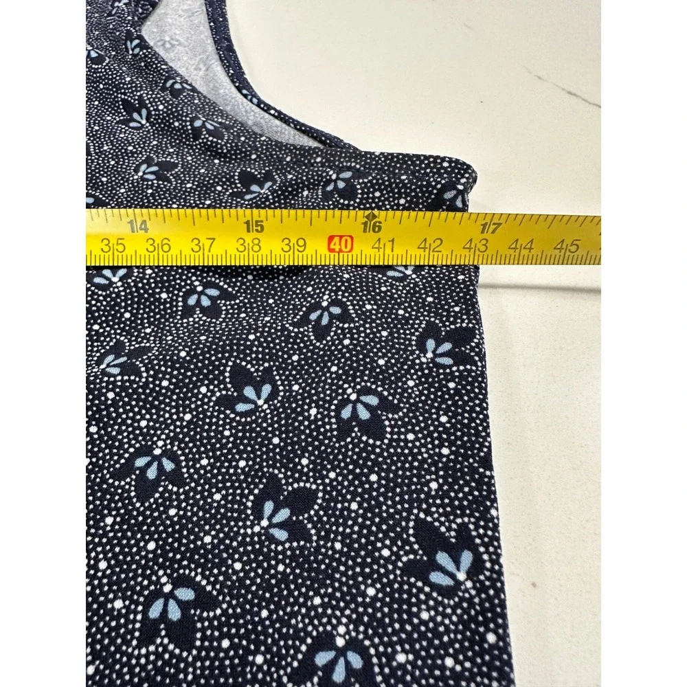 MICHAEL KORS‎ Women Navy Blue Floral Keyhole Sleeveless Top Size S